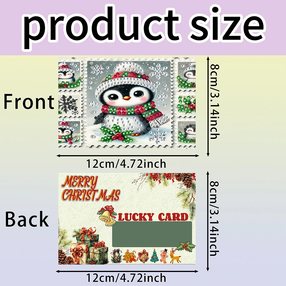 10PCS DIY Diamond Art Shiny Scratch Gift Card Multi-Purpose Handmade Gift Card Partial Drill Promote Interactive Communication