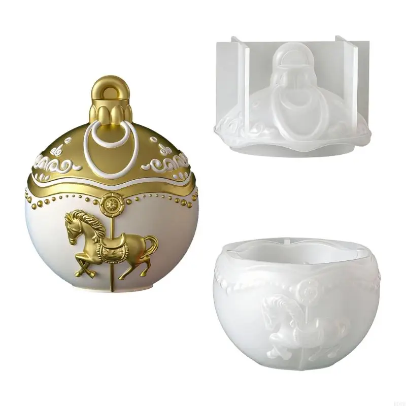 Weihnachten Kugeln Ball Silikon Kerze Formen Harz Glas Form Mit Deckel Einfache Entformung Für Die Herstellung Von Kerze Seife – Detail 8