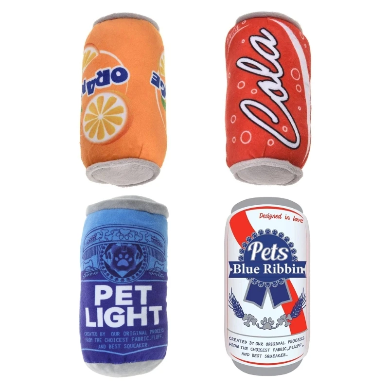 

Dog Chew Toy Squeak Tug-of-war Soda-Can for Medium & Small