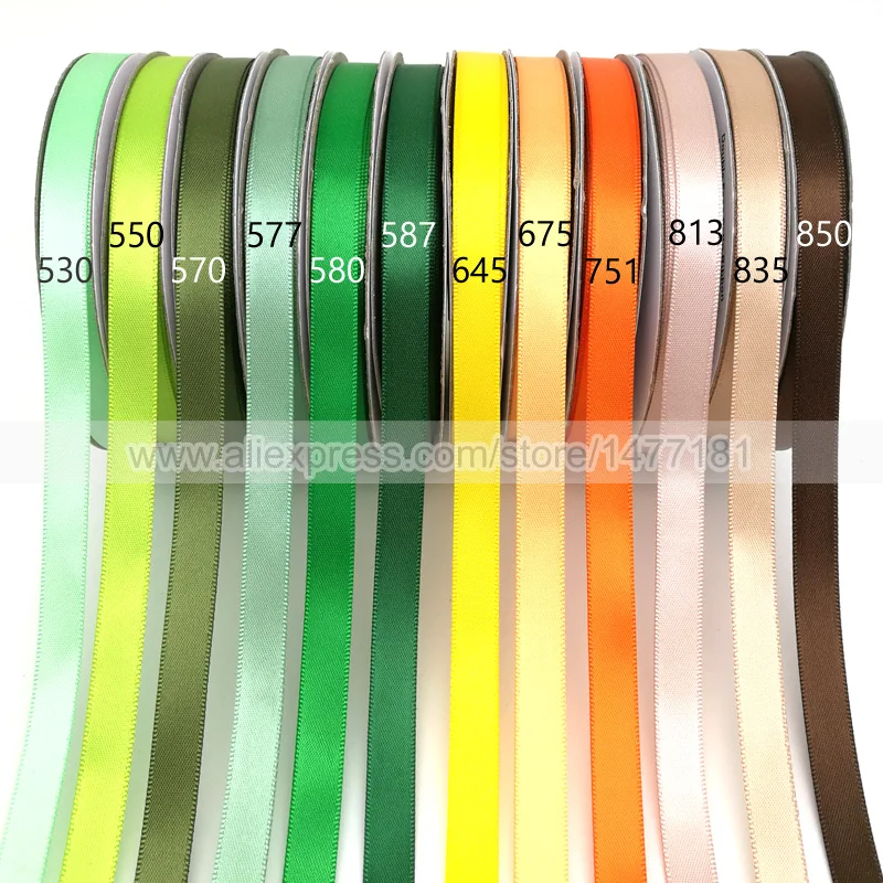 25Yards) 3/8 9mm Satin Ribbon High Quality Double Face 100% Polyester  Double Sided Tape Gift Wrapping Wedding Crafts 642101