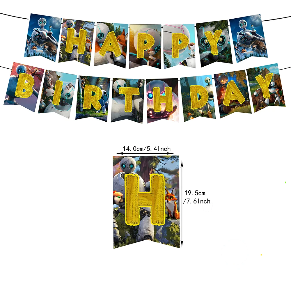 Neue Cartoon Die Wild-Roboter Kinder Geburtstag Party Anzahl Ballon Banner Hintergrund Kuchen Topper Dekoration Lieferungen Baby Geschenke – Detail 2
