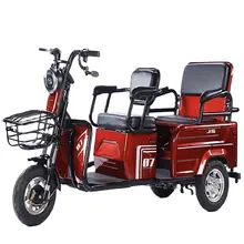 Electric Adult Tricycle Mobility Scooters 3 Wheels Mini Bus With Basket Seats Three People 72v 800w Lead Acid Battery