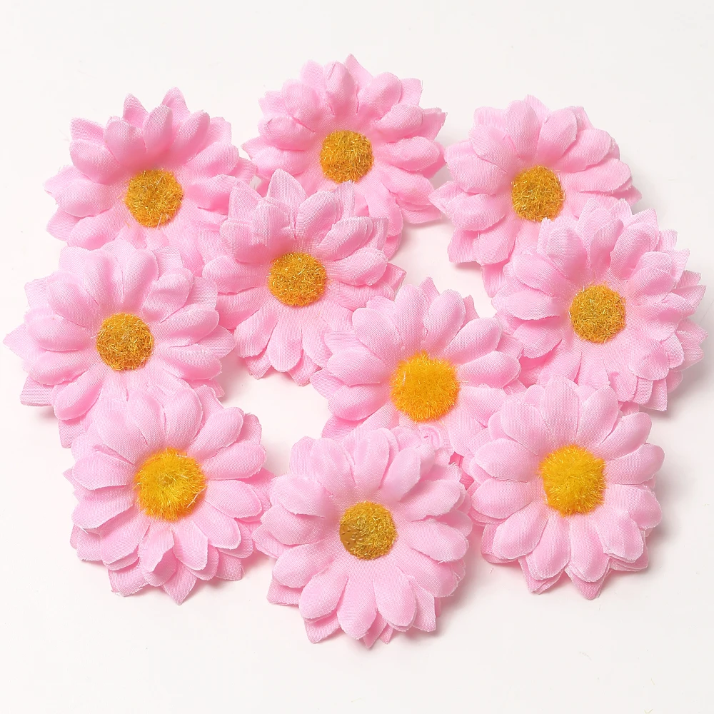 10/20 Stück Gänseblümchen-künstliche Blumenköpfe aus Seide, künstliche Blumen für Heimdekoration, Hochzeit, Party, DIY, Kranz, Sammelalbum, Basteln, Geschenkzubehör – Detail 7