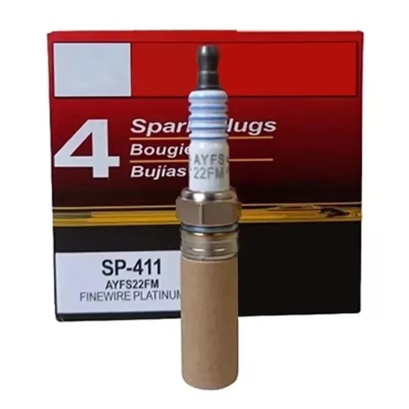 4/6PCS Platinum Spark Plug SP-411 AYFS22FM For Ford Focus C-MAX Fiesta Edge Lincoln MKX Cadillac CTS Mercury Mazda SP411