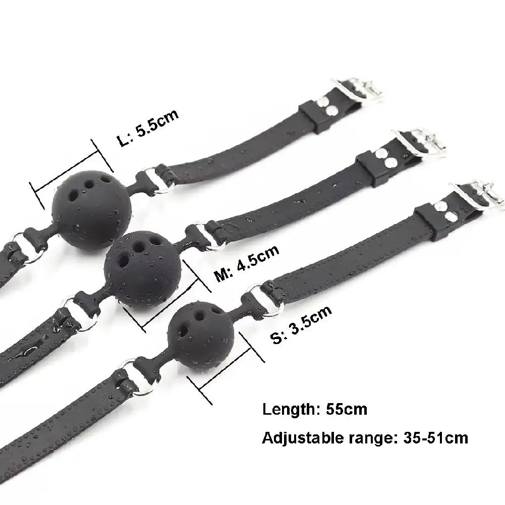 Silicone Breathable Ball Gag Adjustable Sex Toy for Adult Games
