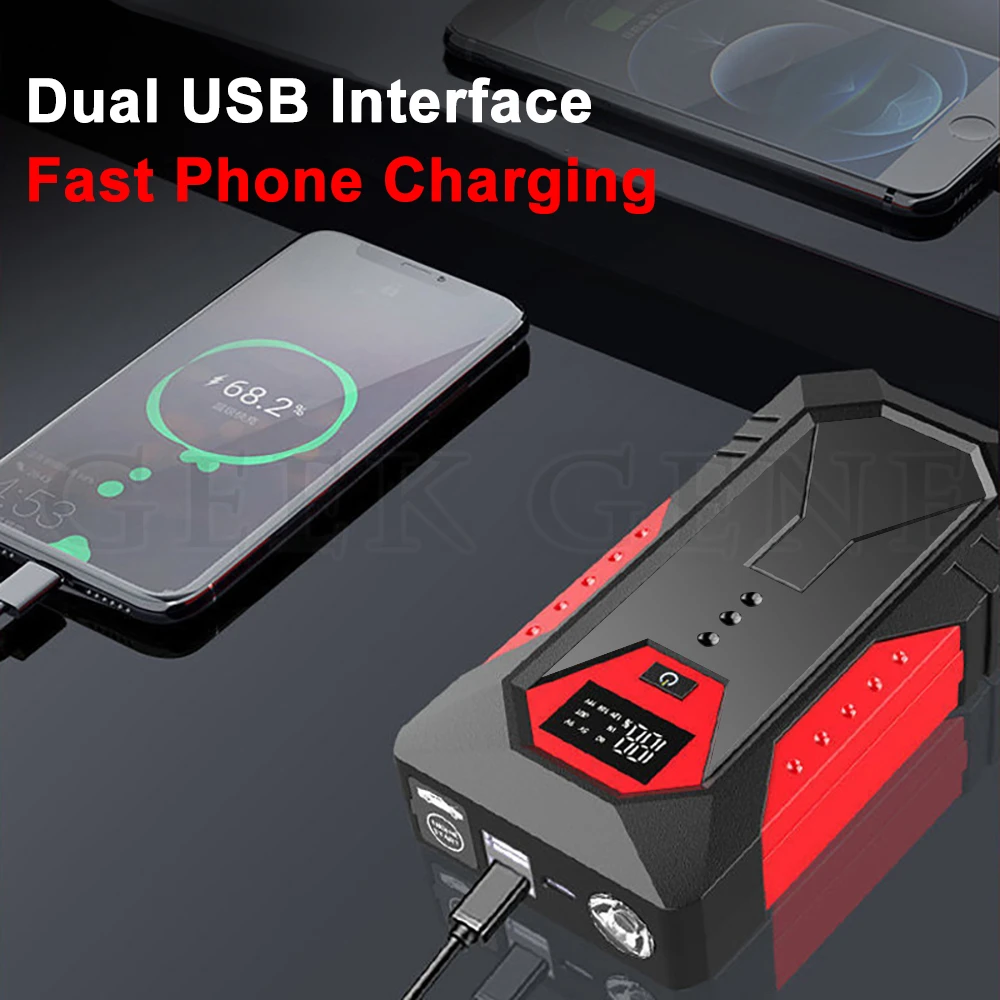 GKFLY 12V Car Jump Starter Power Bank Portable 4000A Car Battery Booster Charger Starting Device Auto Emergency Startup Lighting - 5