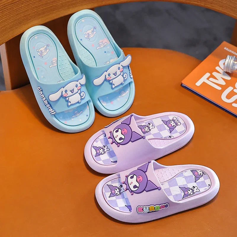 Summer Slippers Sanrio Summer Slippers Indoor Bathroom Anti-Slip Couples Thick Soft Cute and Lovely Cartoon Anime Design Ins Stylish Girl Gift