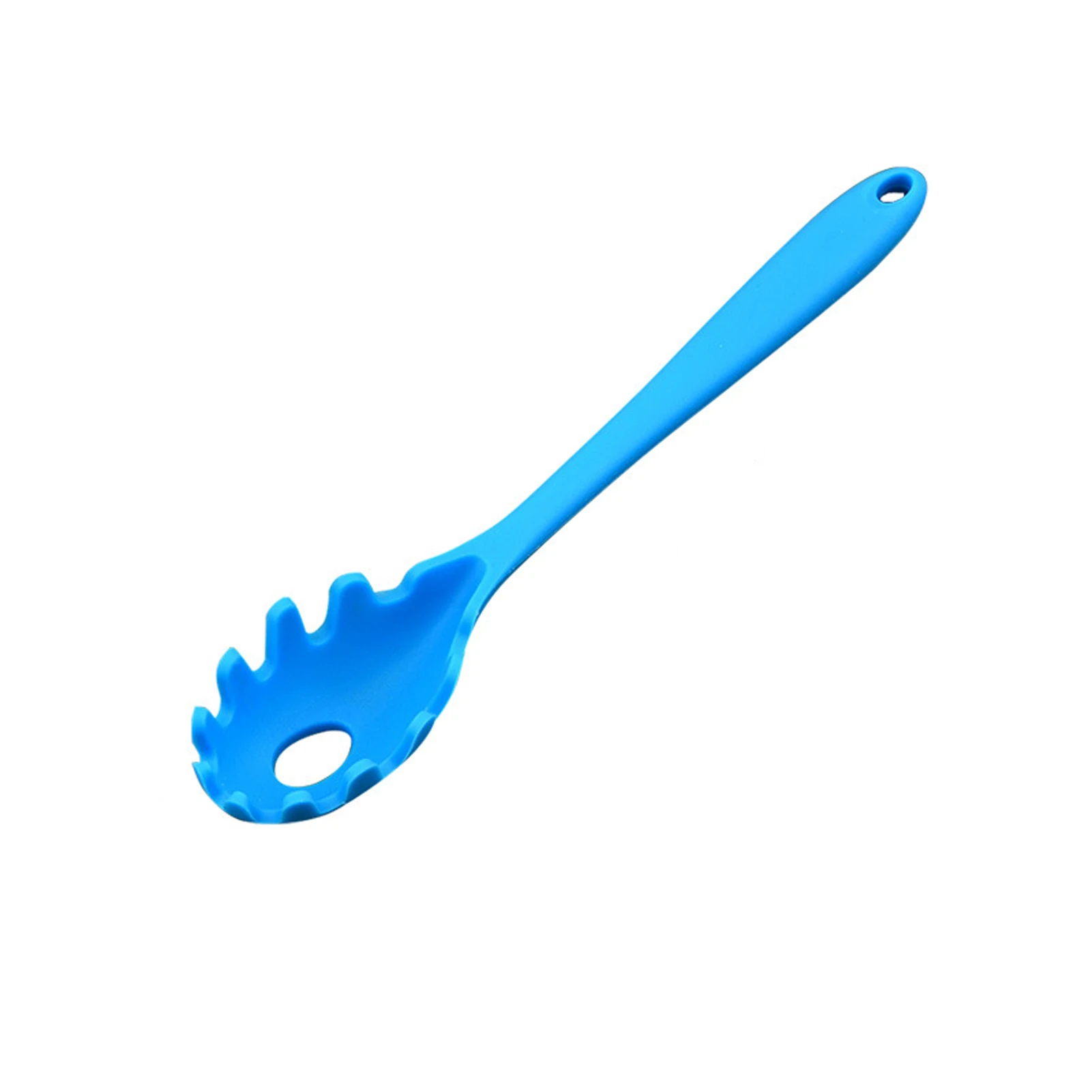 Mini Portable Multifunctional Cooking Tool Long Handle Spoon Ergonomic Heat Resistant Durable Practical Soft Silicone Pasta Fork