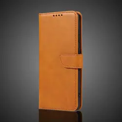 Elegant PU Leather Wallet Flip Cover - Premium Protective Phone Case with Holster for Case add Glass Film (LY DKXNW Yellow)