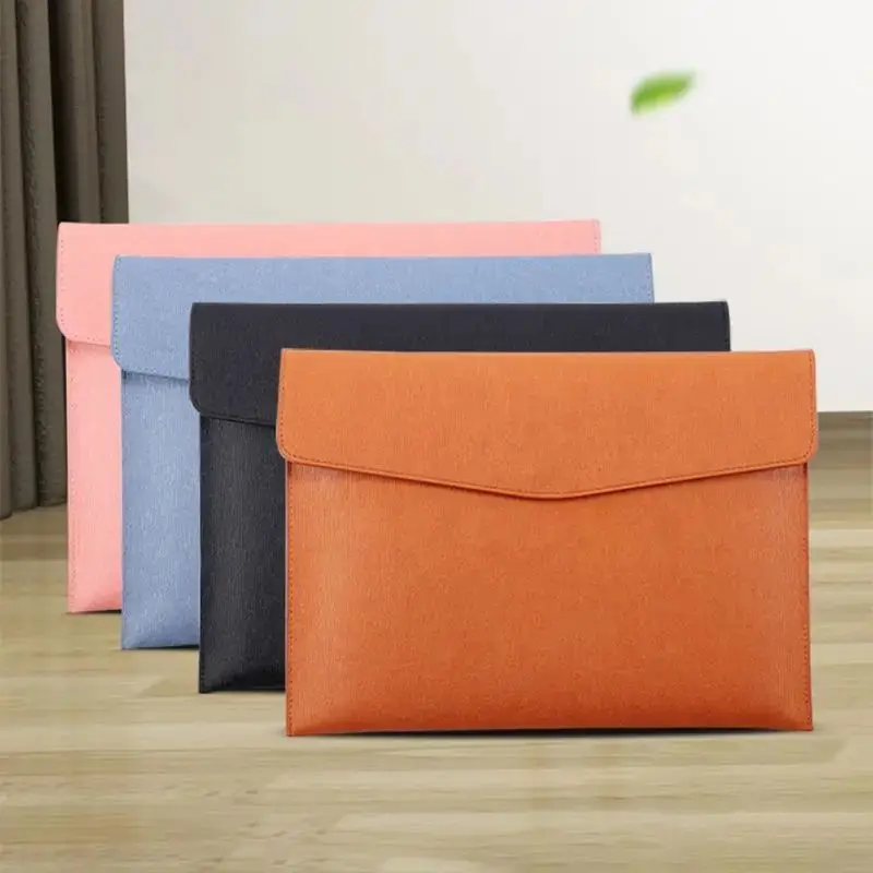 Faux Leather Document Bag A4 Folder School Office Storage 1pc