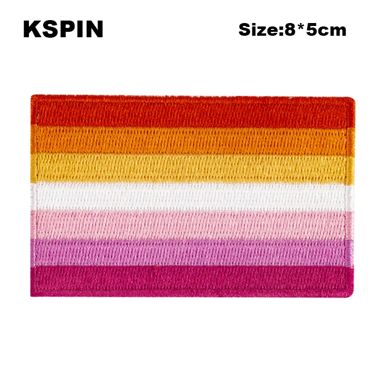Toppa ricamata termoadesiva in tessuto ricamato con bandiera del Gay Pride LGBT, motivo arcobaleno con scritta Straight Ally Rainbow Gay Pride, per vestiti, 8 x 5 cm, rettangolare, confezione da 1