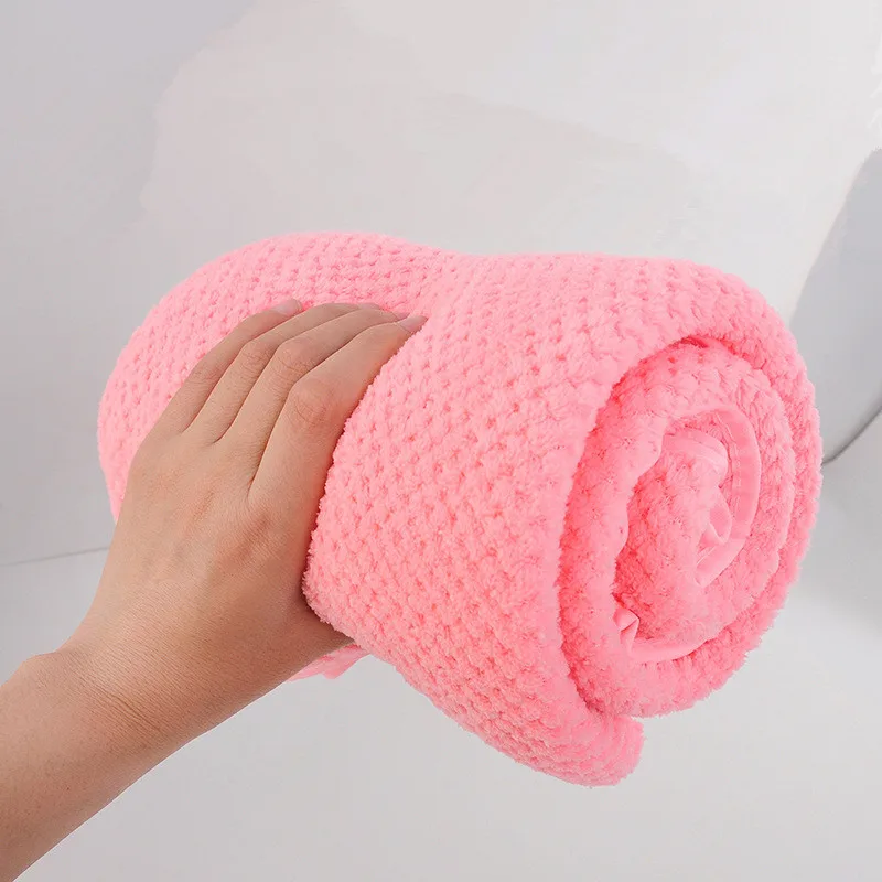 Bath towel, enlarged and thickened, pineapple grid large bath towel, household adult shower beach towel, towel 2