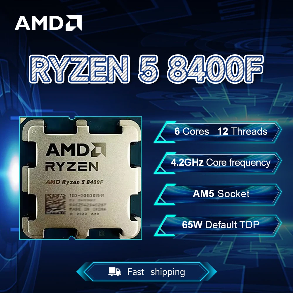NEW AMD Ryzen 5 8400F 4.2GHz 4NM L3=16M Processor 65W Socket