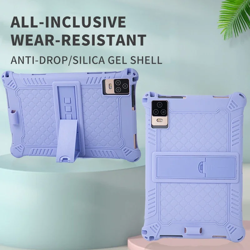 Universal Soft Silicone Case para Android Tablet pc à Prova de Choque Cor Sólida Tampa Traseira do Suporte 10.1in 24*16cm 9.5 6.4in - Imagem 6