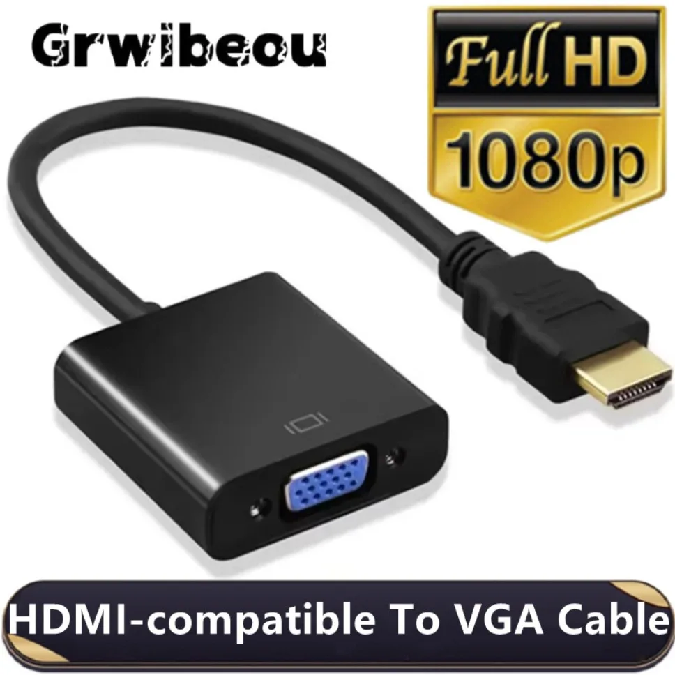 HDMI to VGA Adapter HD 1080P HDMI-compatible to VGA Cable Converter HDMI Male To Famale Converter For PC Laptop Monitor TV