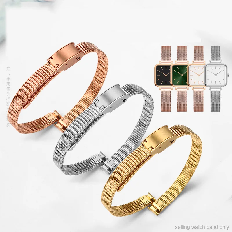 Elegant Ultra-Thin Ladies' Stainless Steel Watch Bracelet
