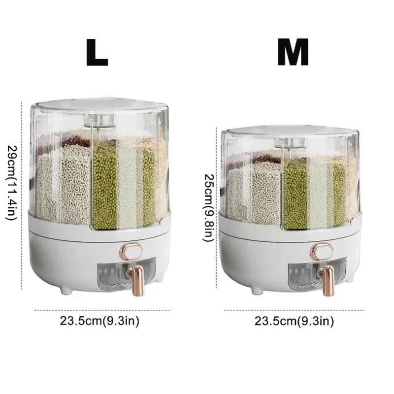 360 degree Household Rice Bucket Grain Storage Box Sealed Insect Moisture Proof Rice Storage Box Rice Tank Food Container 2