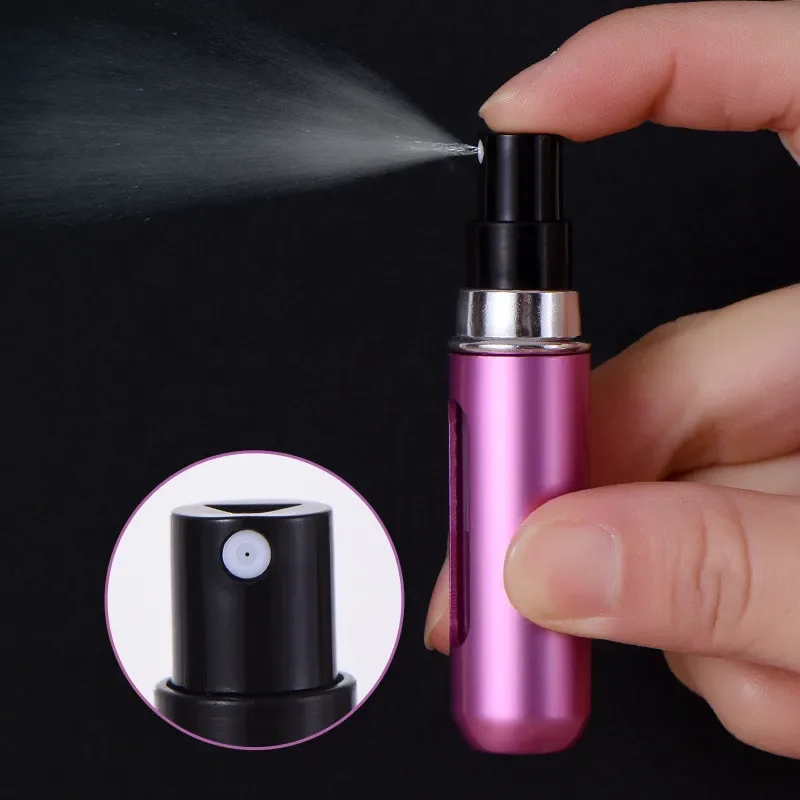 

5ML Lightweight Mini Container Aluminum Refillable Perfume Spray Bottle Empty Cosmetic Storage Bottle Water Container Tool