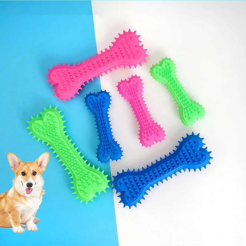 

Pet Boredom Relief Chew Toys Environmentally Friendly Bite Resistant TPR Soft Rubber Large Love Teeth Grinding Bone Toy Supplies