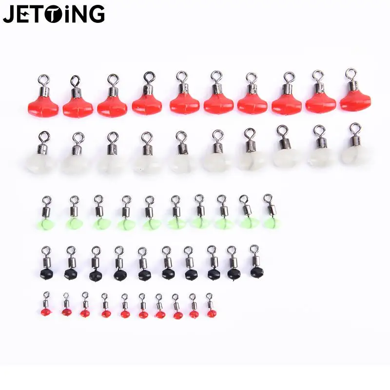 

10pcs/lot Luminous Green Block Bead Cross-Line Swivels & Beads T Shape Pulley Slide Rig Connector Tackle Fishing Accessories