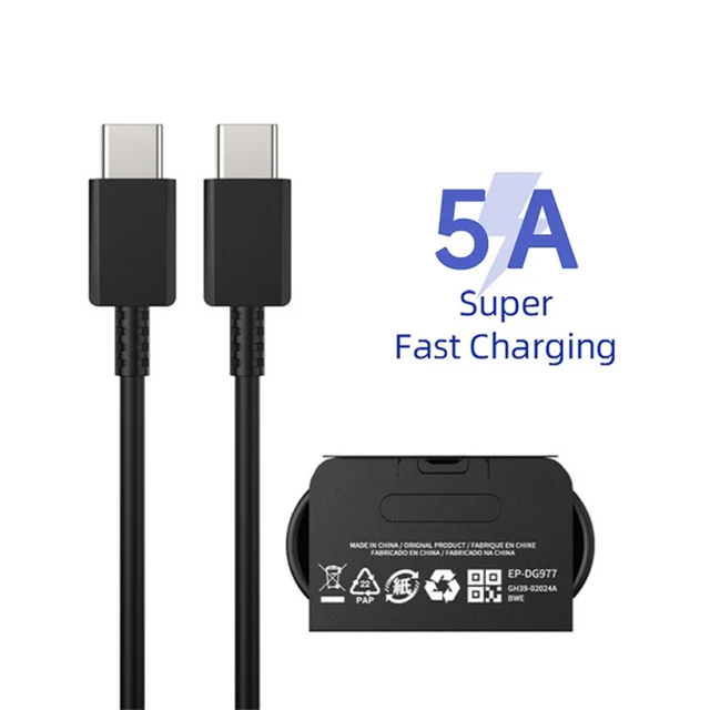 Câble USB Type-C d'origine pour Samsung Galaxy S23, S22, S21, S20, Note 20  Ultra, charge super rapide, PD, USB C vers USB C, 45W, 3A, 1.8m - AliExpress