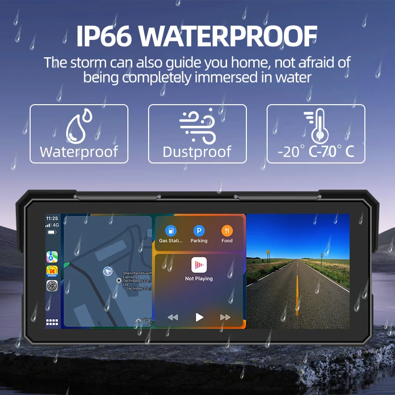 마우스토어 프라이빗 모델 방수 IP67 8인치 HD IPS 스크린 GPS 네비게이션 휴대용 오토바이 무선 카플레이 (대시보드 장착)