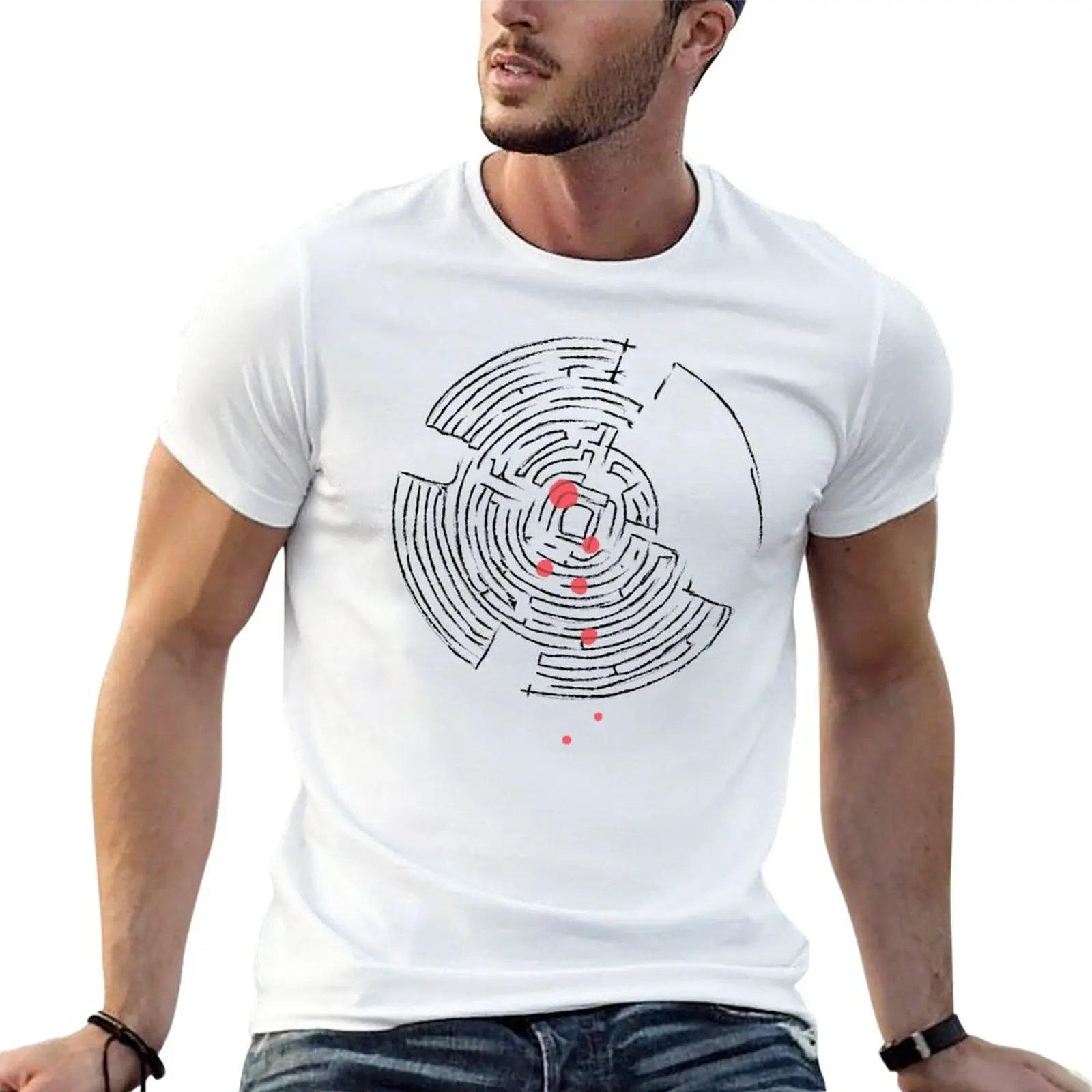 

Prisoners Maze Sketch T-Shirt customs boys whites blacks quick-drying men clothes