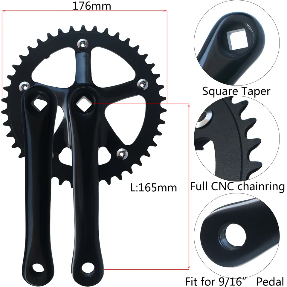 QHIYRZE Pédalier De Vélo De Piste 165mm 144BCD Pédalier Intégré Creux 48T/49T Pédalier À Engrenage Fixe À Plateau Unique 10/11 Vitesses, avec BB (Color : Silver, Size : 48T