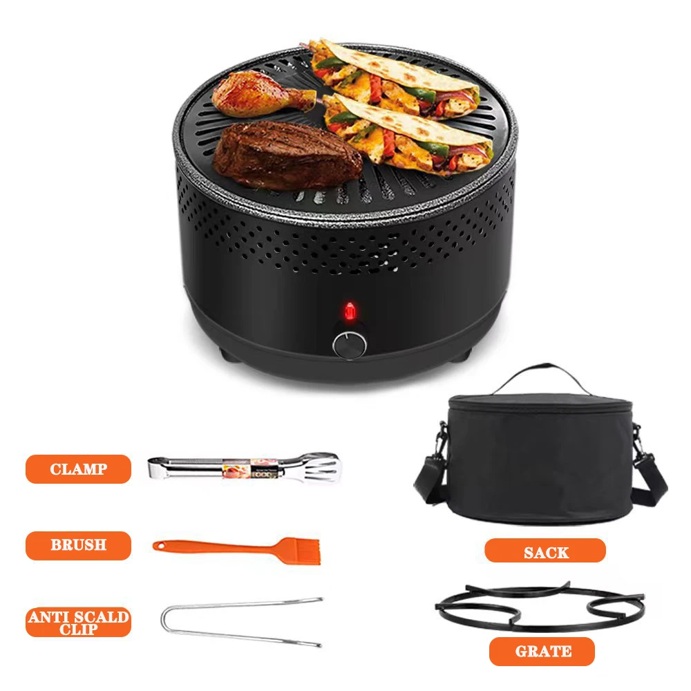 Outdoor Charcoal Smokeless Grill Barbecue Machine Camping Grill Stove Household Multifunctional BBQ Plate