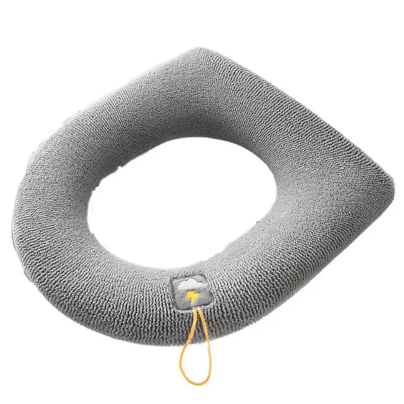 Toilet Seat Cover Mat Bathroom Toilet Pad Cushion with Handle Thicker Soft Washable Closestool Warmer Accessories 6