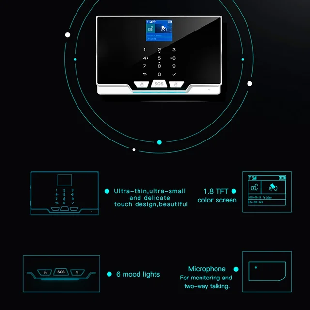 KERUI Residential Smart Life GSM WiFi Alarm System for House Wireless Security Alarm Home Tuya Smart Control work with Alexa G20 4