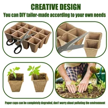 

4Pcs/set 12 Grids Seed Starter Trays Rganic Biodegradable Paper Pots Cells Seedling Peat Nursery Pots Garden Seedling Tray