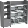 Bookshelf, Kids Playroom Organization Shelving Unit with Removable Storage Bins & Safety Anti-Tip 5