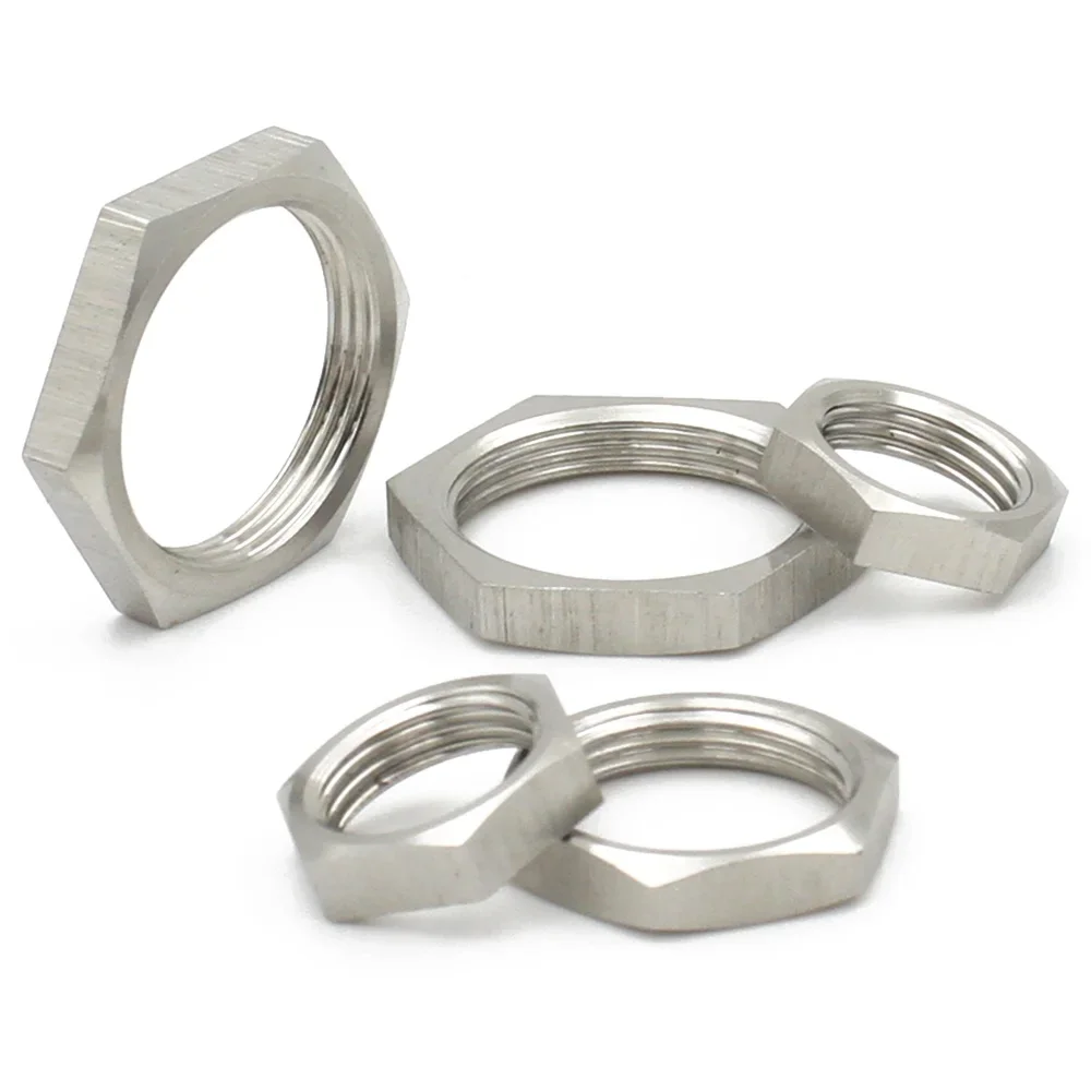Hexagon Nuts Locking Nuts 5pcs 304 Stainless Steel M8 M10 M12 M14 M16 M18 M20 M22 M24 M25-M40 Hex Lock Nut Pipe Fitting Pitch 1mm 1.5mm Metric Female
