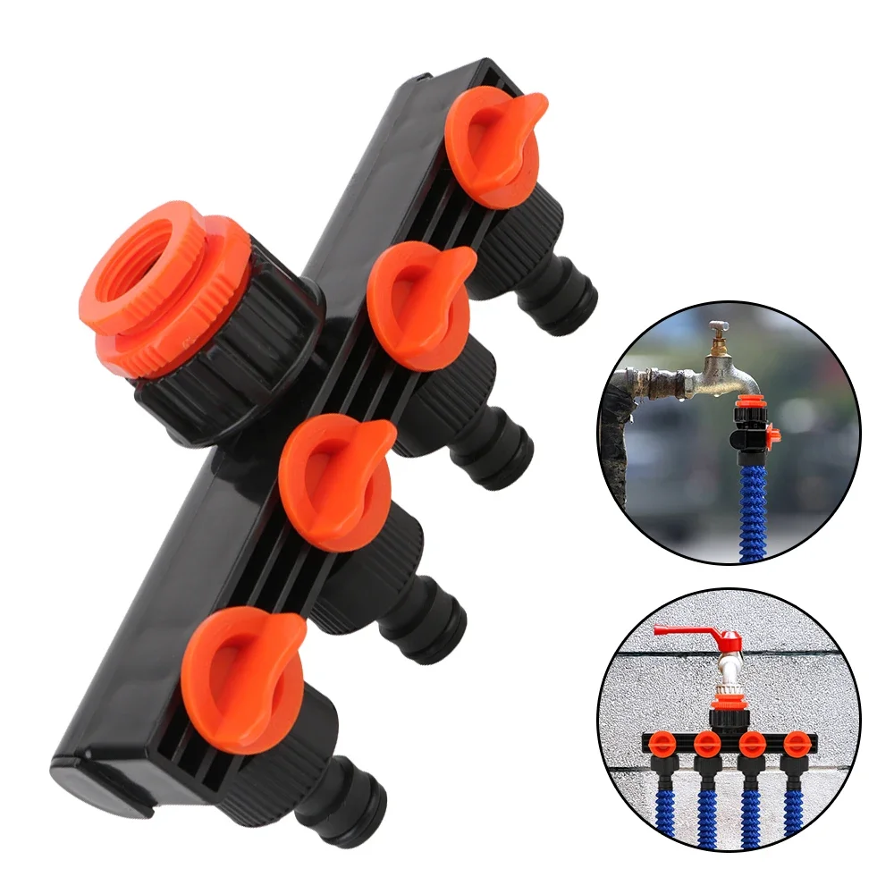 Valve Splitter 3/4" Watering Connector Distributor 4 Way Hose Splitters for Water Pipe Hose Pipe Tap Connectors