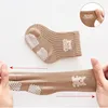 New 3 Pairs/Lot Autumn Winter 0-5Y Baby Boys Girls Non-Skid Embroidery Cartoon Socks Children Pure Cotton Solid Gripper Socks 5