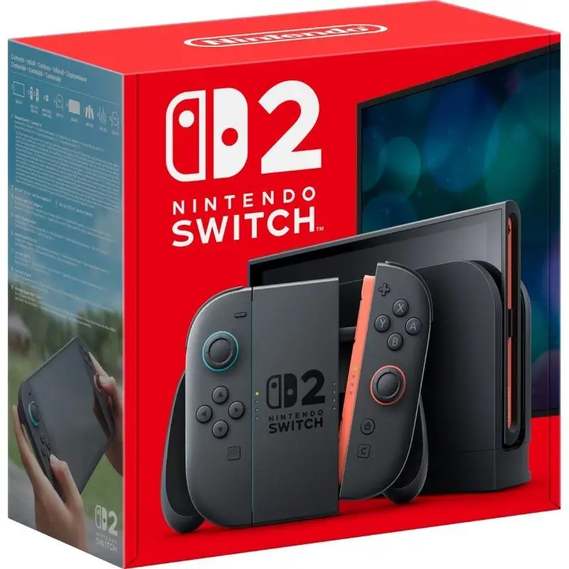 Nintendo Switch 2 Console with Base and 2 Joy-Con Controllers, 256GB Storage, 7.9-Inch Touchscreen, 4K HDR Support, Ideal for Gaming at Home or On-the-Go, Includes Adjustable Stand and GameChat Feature