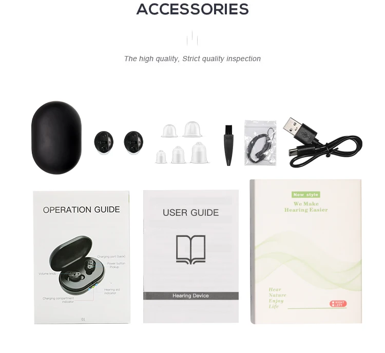 Portable Mini CIC Invisible Rechargeable Ear Adjustable Hearing Aid Deaf Elderly People hearing aid