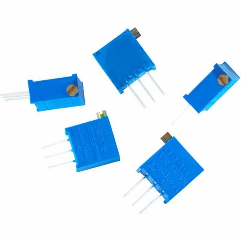 5Pcs Variable Resistor Potentiometer Trimmer 3296X 100/200/500/1K/2K/5K/10K/20K/50K/100K/200K/500K/1M/2M Ohm for Circuit Boards