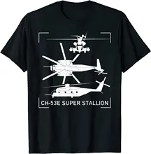 

CH-53E Super Stallion Military Helicopter Men T-Shirt Short Casual 100% Cotton Shirts Harajuku T Shirt