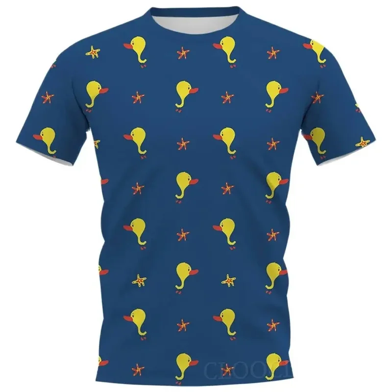 Short Sleeve T Shirt Cartoon Little Yellow Duck 3D Print T-shirt