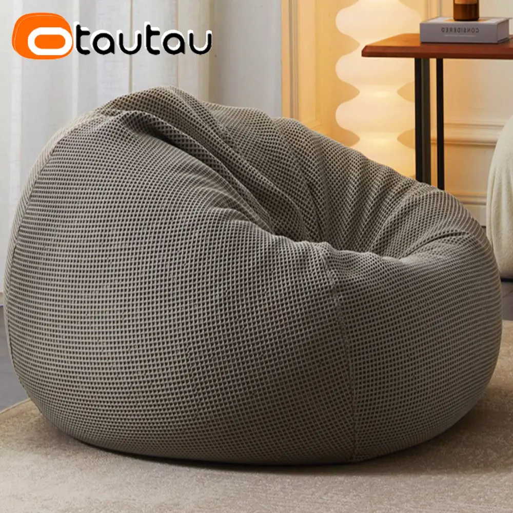 Amazon.com: HomSof Soft Cotton Linen Fabric Bean Bag Chair Filled with  Memory Sponge,Ivory : Everything Else