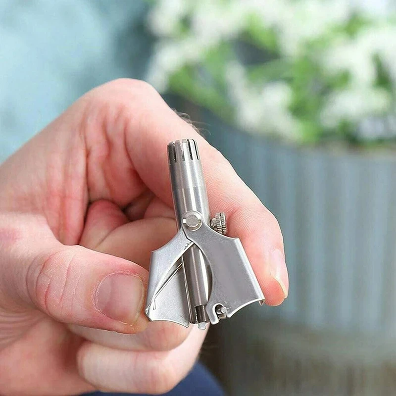 Manual Nose Hair Trimmer Stainless Steel Noiseless Washable for Men and Women
