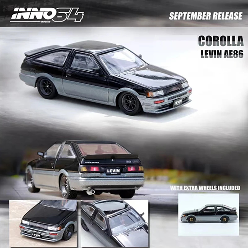 Inno 1:64 modelo de carro corolla levin ae86 liga fundido veículo coleção  preto cinza| | - AliExpress