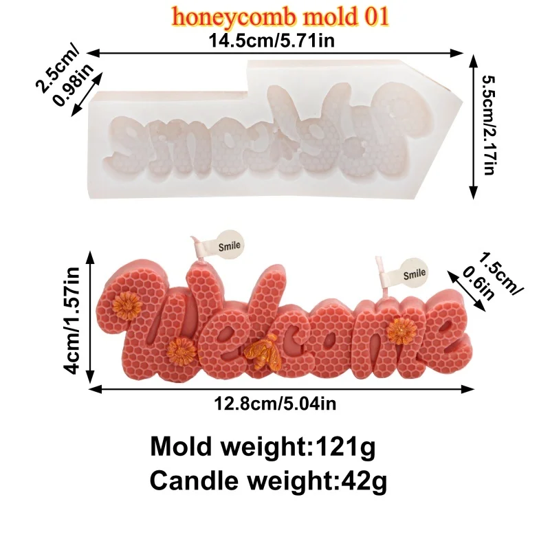 Honeycomb Beeswax Silicone Mold for Candle and Foundation Crafting