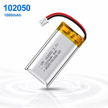 102050 Batteria ricaricabile piccola ai polimeri di litio da 3,7 V 1000 mAh Li-Po per batterie per strumenti di ricarica per altoparlanti Bluetooth in acciaio MP3/4/5