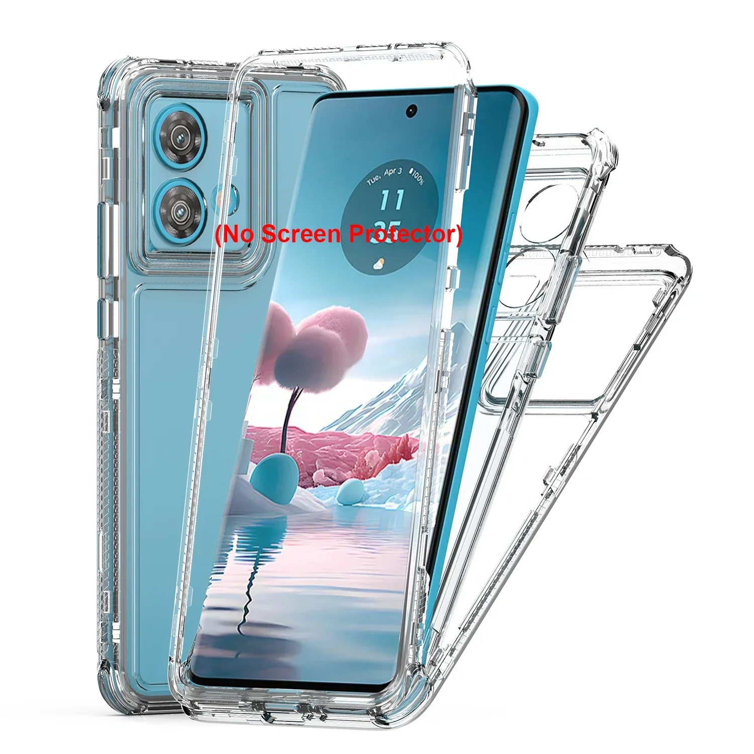 Tri-Layer Hybrid Armor Shockproof Case with Transparent Acrylic Back