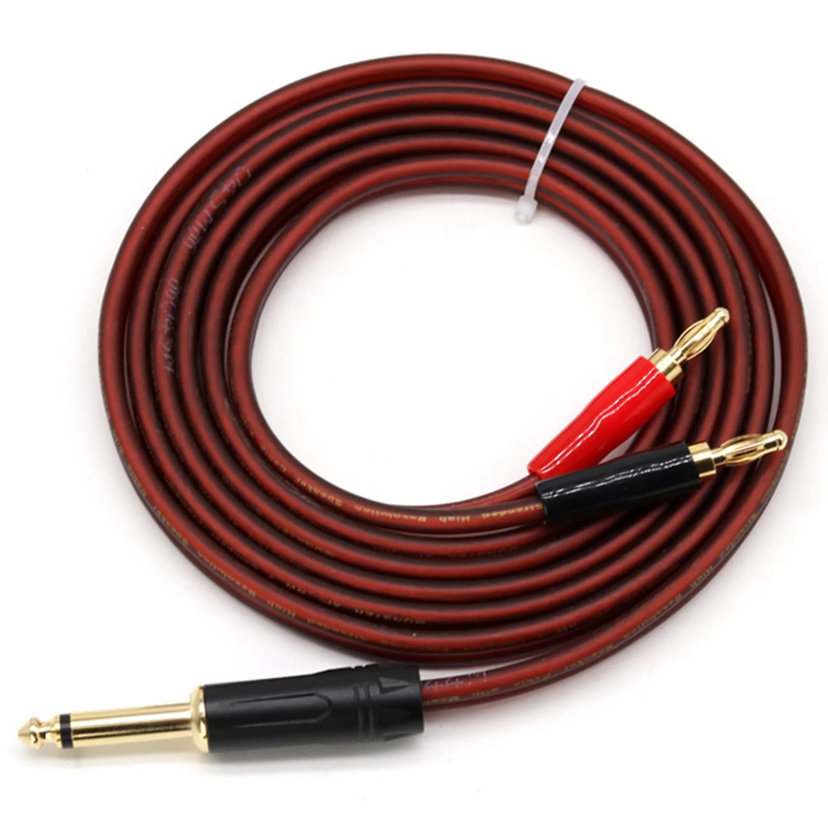 B68A 1/4 TS to Banana Plug,6.35mm TS Phono to Banana Plug Speaker Audio Cable,Gold-Plated 1/4 Male Dual (1.5M)