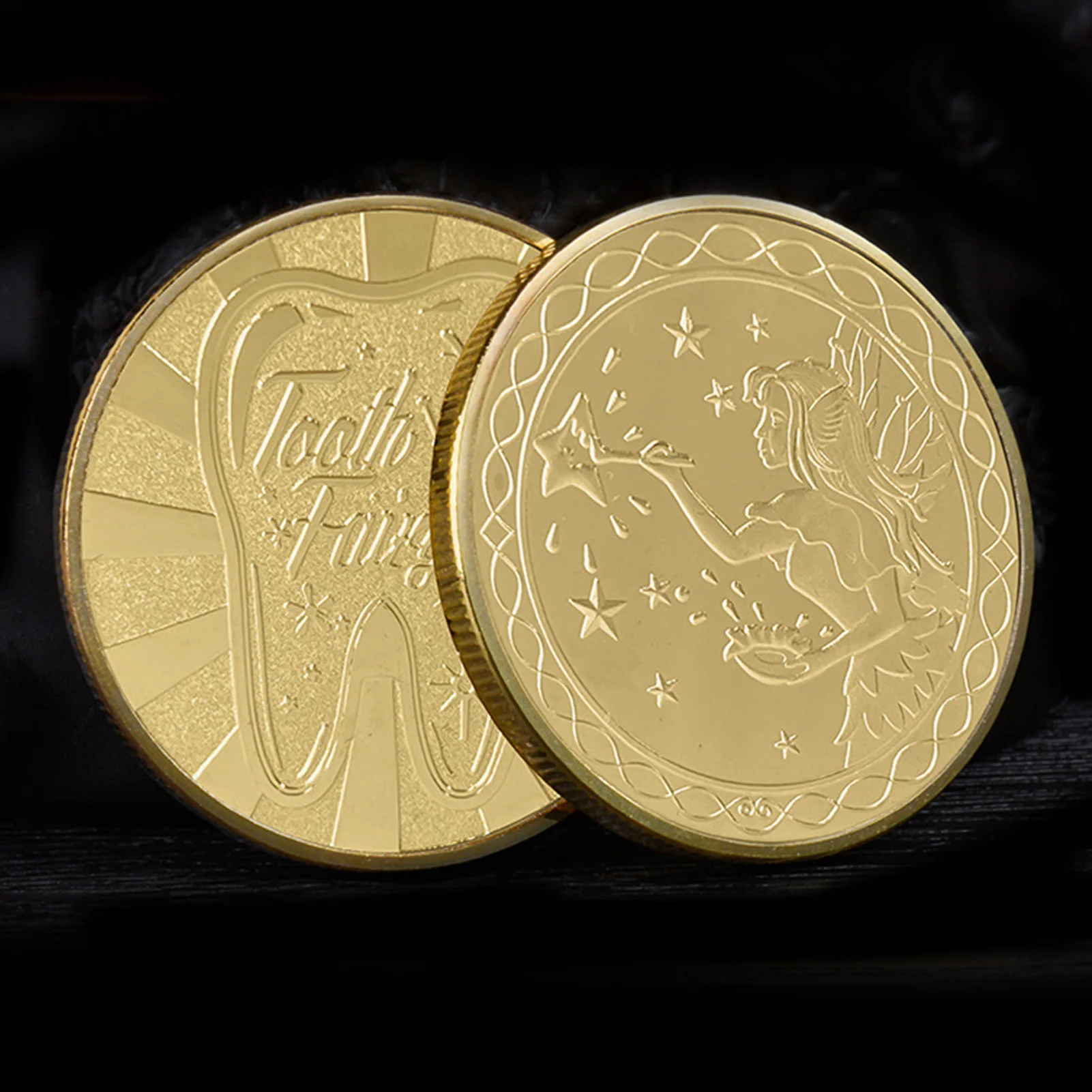Tooth Fairy Gold Plated Coin Creative Kids Tooth Change Gifts Physical Metal Coin Crypto Commemorative Coin