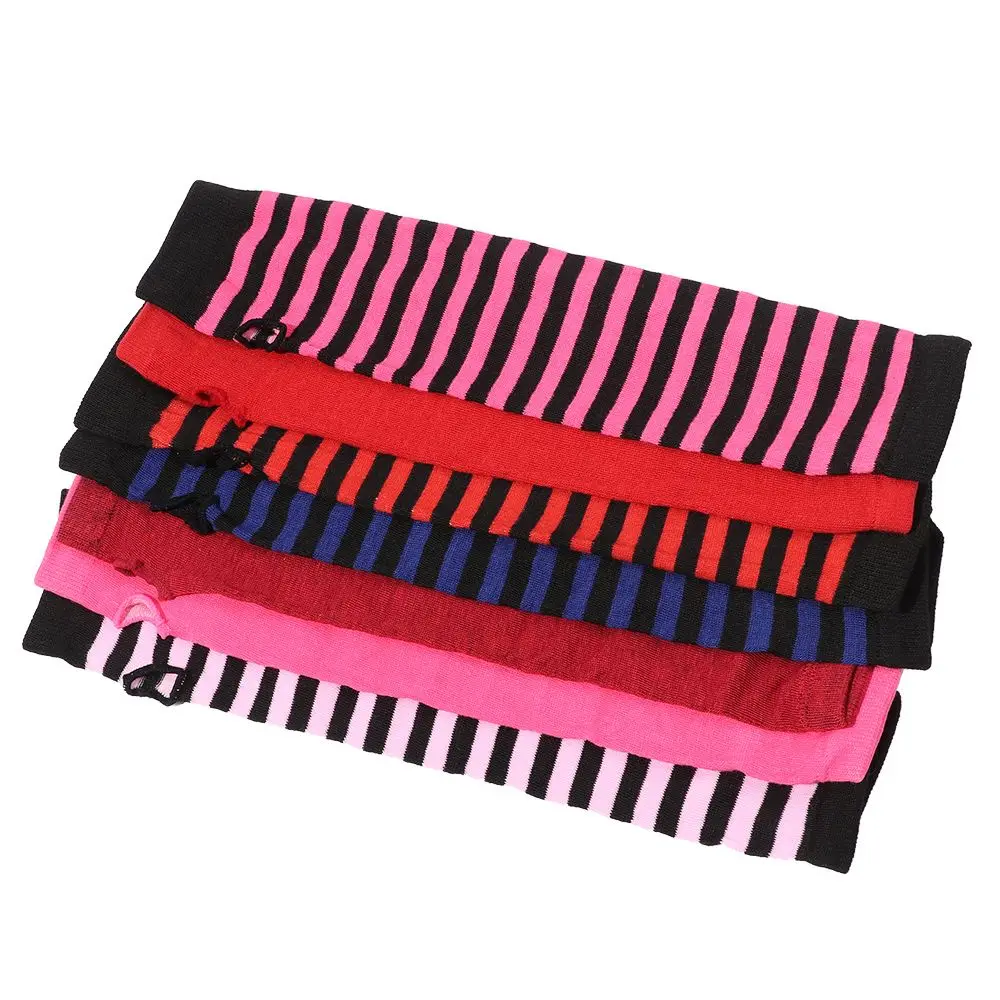 Women Girls Cotton Classic fingerless gloves half finger gloves cotton gloves warm gloves Long Gloves Wristband Arm Warmer Long Sleeve Striped Elbow Mitten Knitted Handschoenen